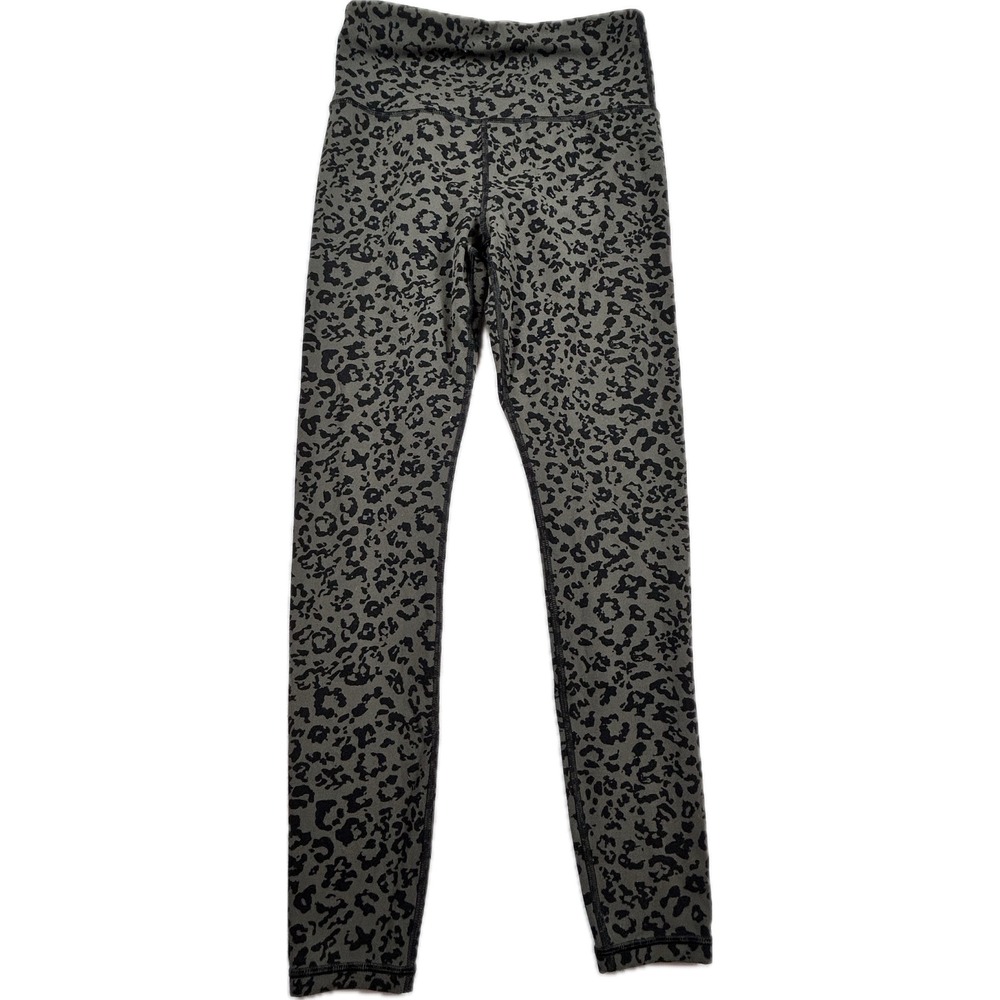 Athleta Elation Ultra High Rise Tight S Small Olive Green Leopard Animal Print